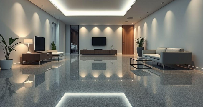 Piso epóxi espatulado é a escolha ideal para ambientes modernos